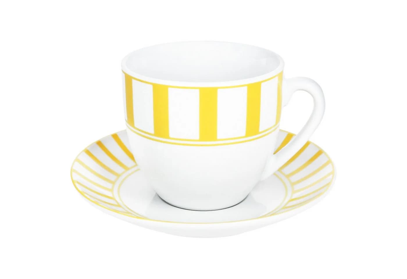 MamboCat Kaffeetassen-Set Split gelb 12-teilig mit Untertassen - Bild 3
