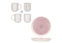 MamboCat Frühstücks-Geschirrset 12tlg Reactive Glaze Paris Pink Steingut Bild 4