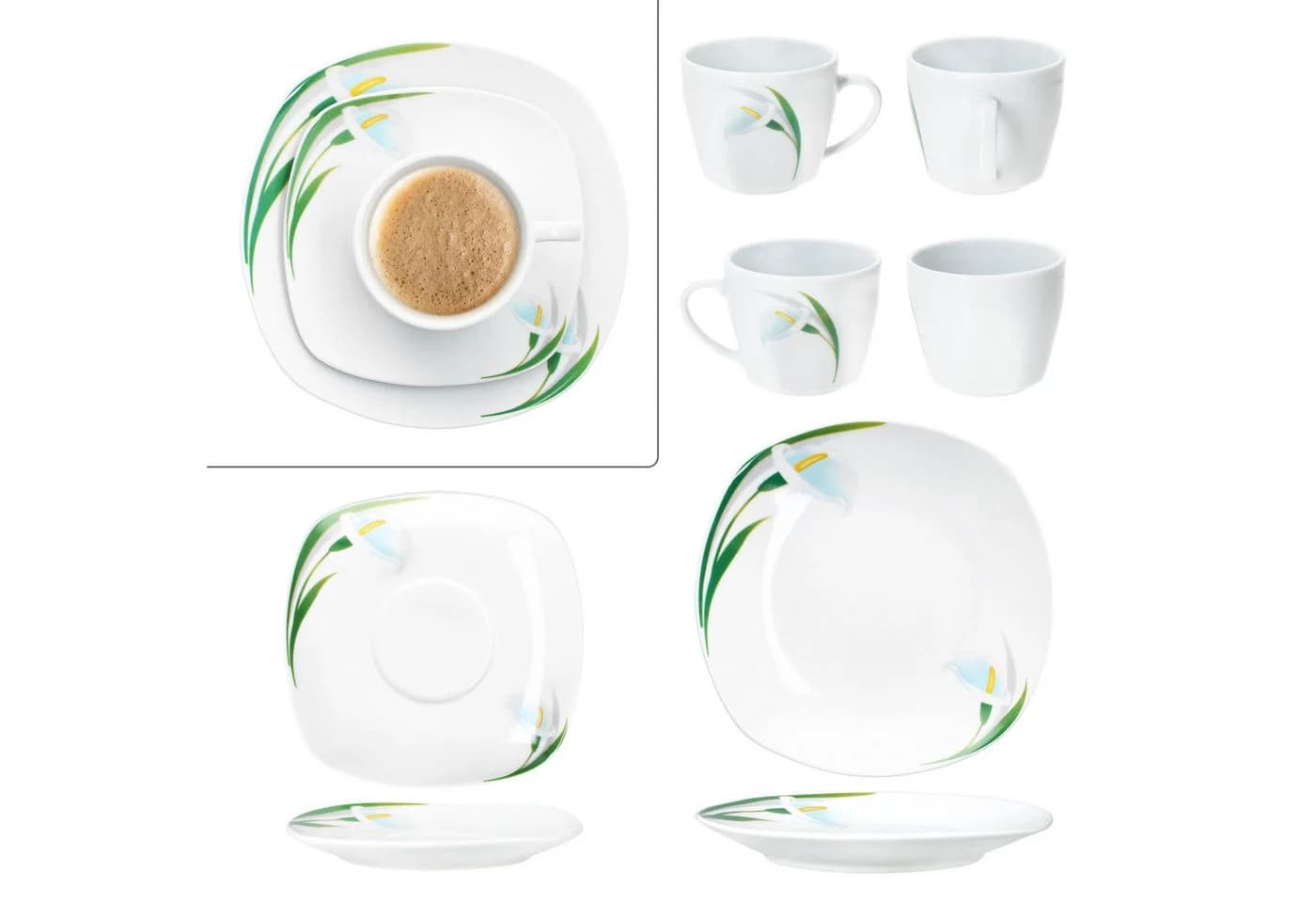 MamboCat Kaffeeservice 18tlg. White Calla Porzellan 6 Pers. - Bild 4