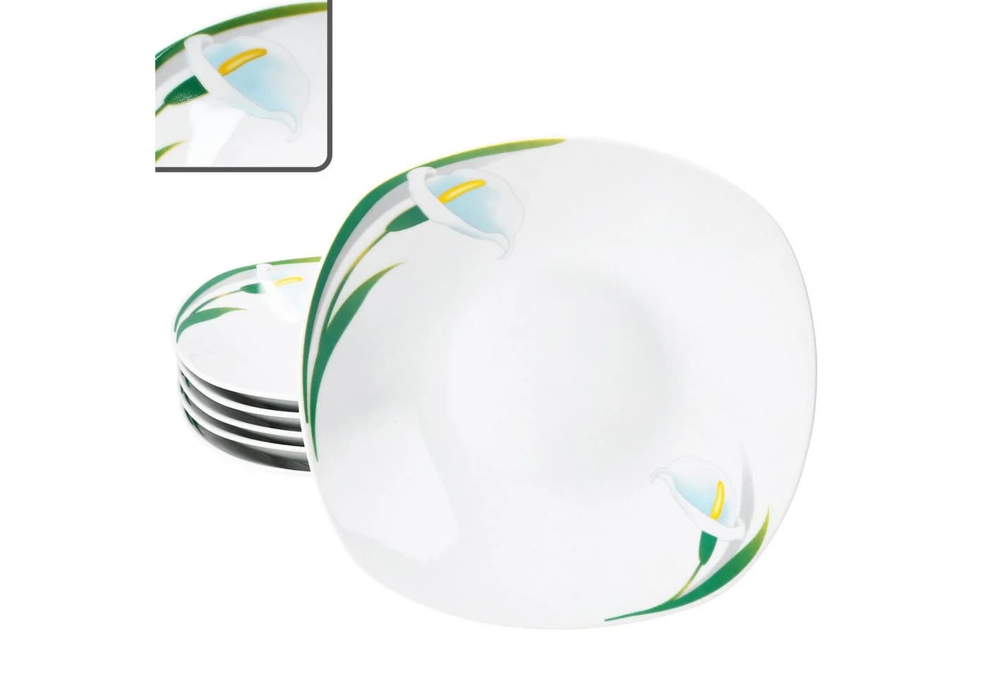 MamboCat Suppenteller 6x White Calla Porzellan 450ml - Bild 2
