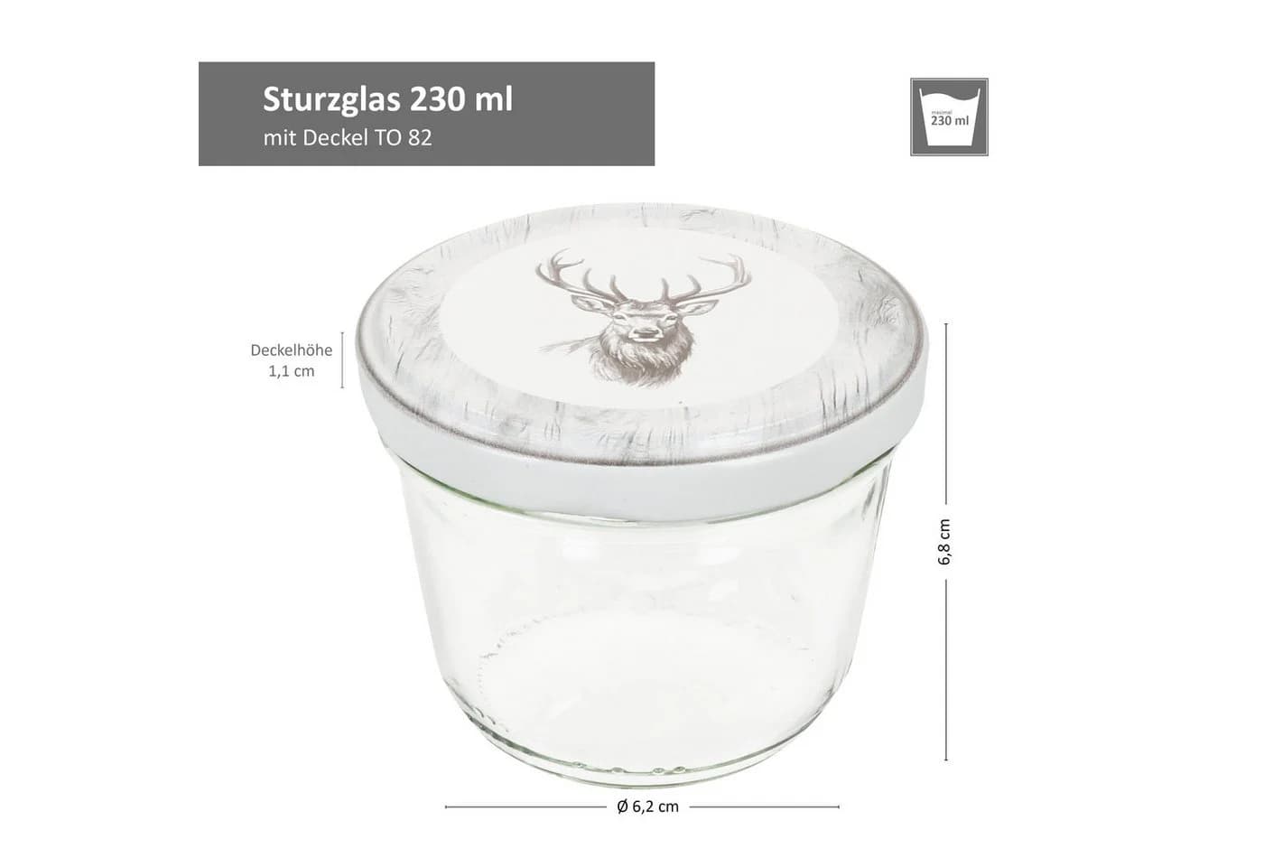 MamboCat Einmachglas 100er Set 230ml mit Hirsch-Dekor Deckel - Bild 4