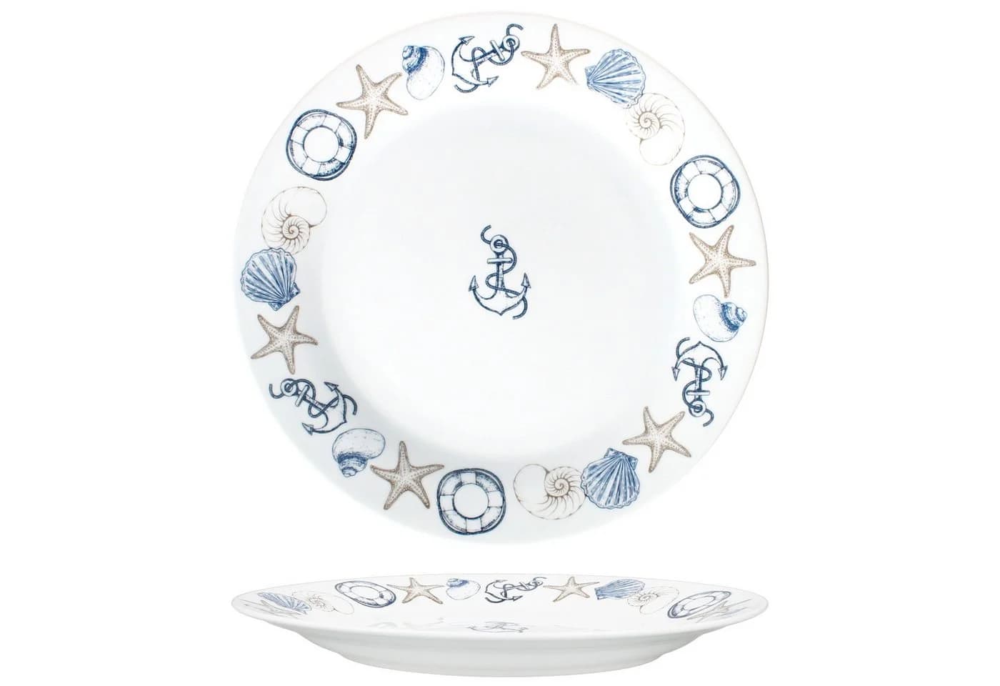MamboCat Speiseteller Neptun 6er Set Weiß/Blau Porzellan Maritim - Bild 4