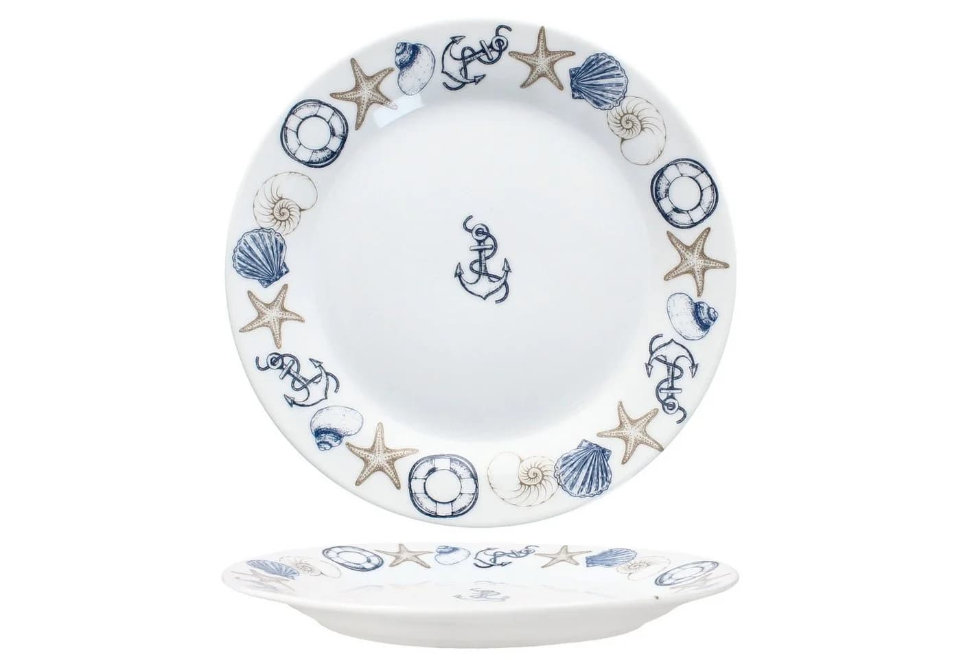 MamboCat Frühstücksteller Neptun 6er Set Weiß/Blau Porzellan Maritim - Bild 4
