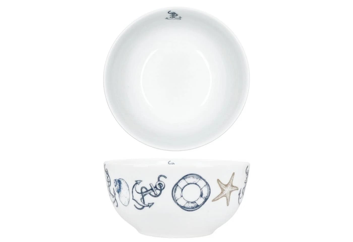 MamboCat Müslischale Neptun 6er-Set Weiß Blau Porzellan Maritim - Bild 4
