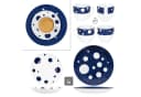 MamboCat Kaffeeservice 18tlg Pula blau Porzellan 6 Pers. Tassen Teller Punkte Bild 4