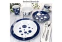 MamboCat Kaffeeservice 18tlg Pula blau Porzellan 6 Pers. Tassen Teller Punkte Bild 5