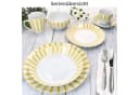 MamboCat Kaffeeservice 18tlg Split gelb Porzellan 6 Pers Bild 5