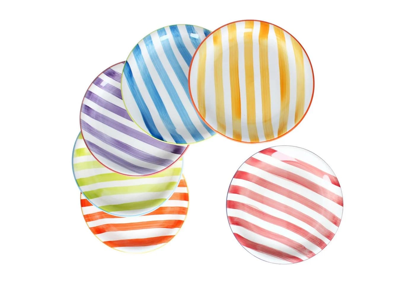 MamboCat Speiseteller Summer Stripes 6er Set bunt Steingut - Bild 2