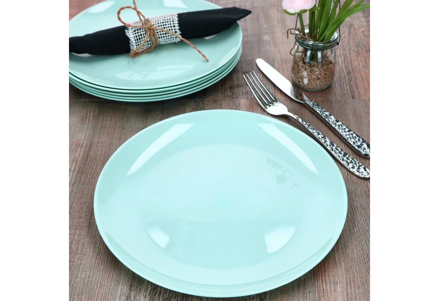 MamboCat Speiseteller 6er Set Mint Glas flach - Bild 3