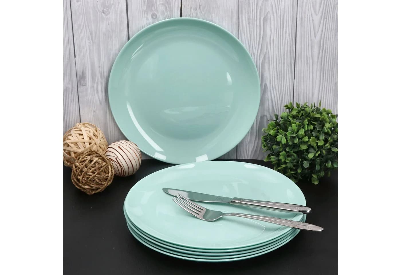 MamboCat Speiseteller 6er Set Mint Glas flach - Bild 5