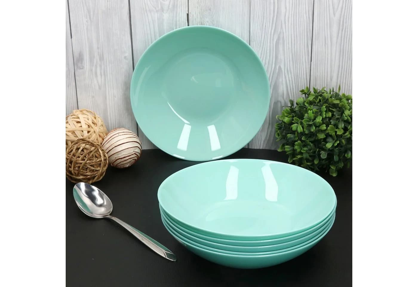 MamboCat Suppenteller 6x Mint Glas Teller tief Salat - Bild 5