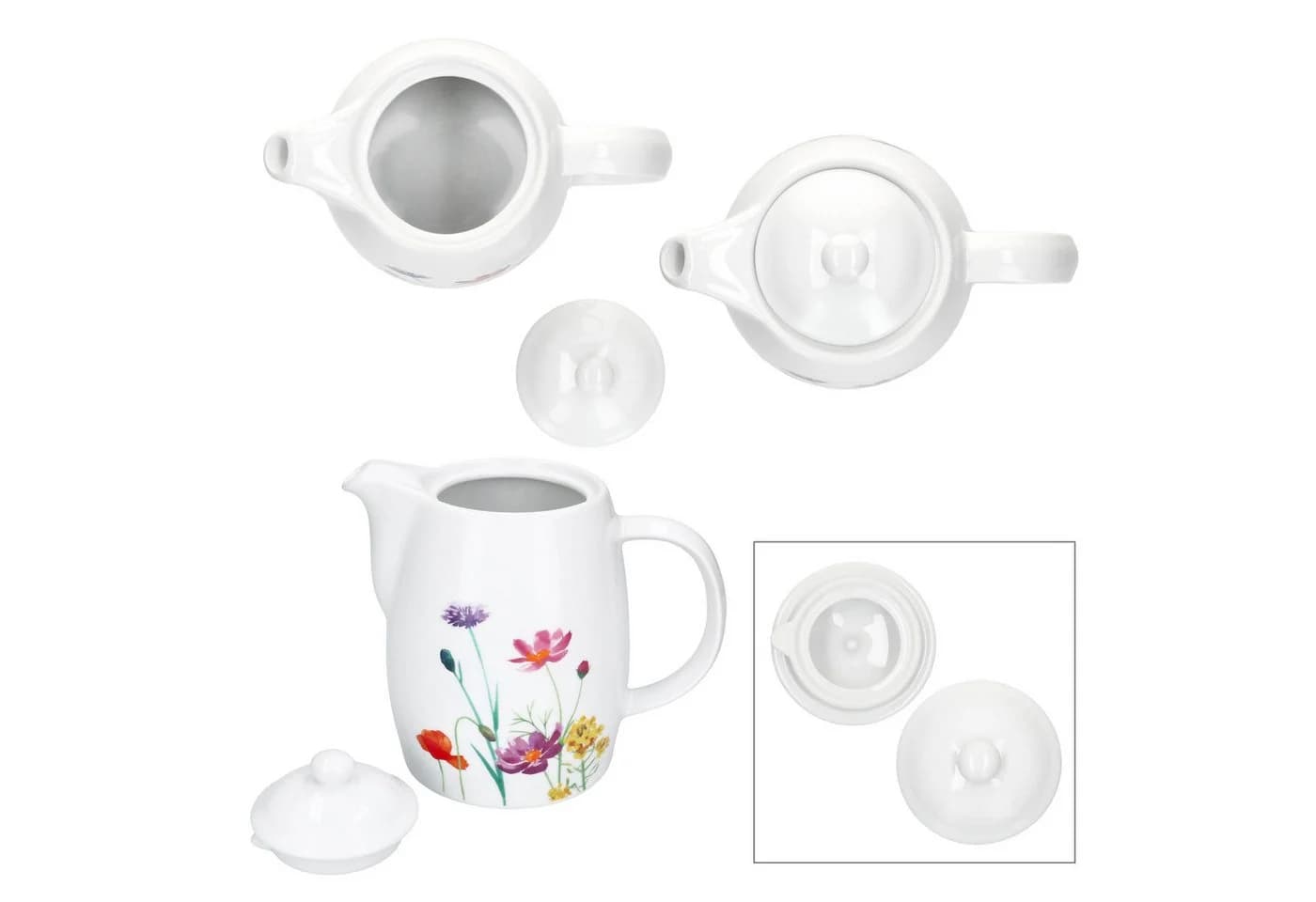 MamboCat Kanne Marie 850ml mit Deckel Porzellan Blumenwiese - Bild 4