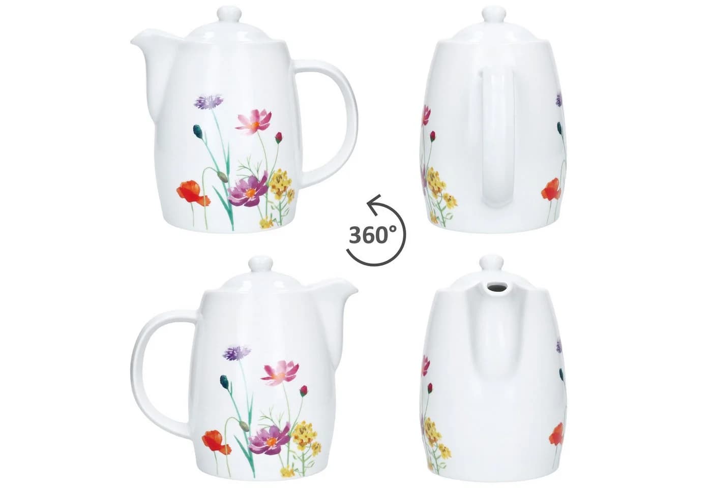 MamboCat Kanne Marie 850ml mit Deckel Porzellan Blumenwiese - Bild 5