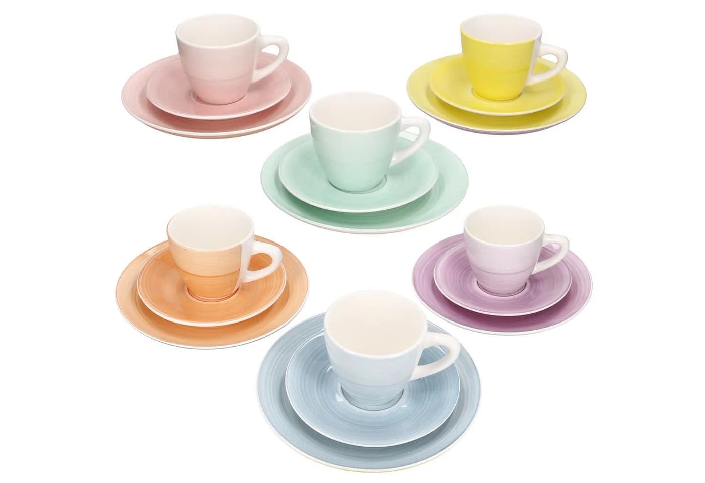 MamboCat Kaffeeservice Spring 18tlg. Bunt Steingut