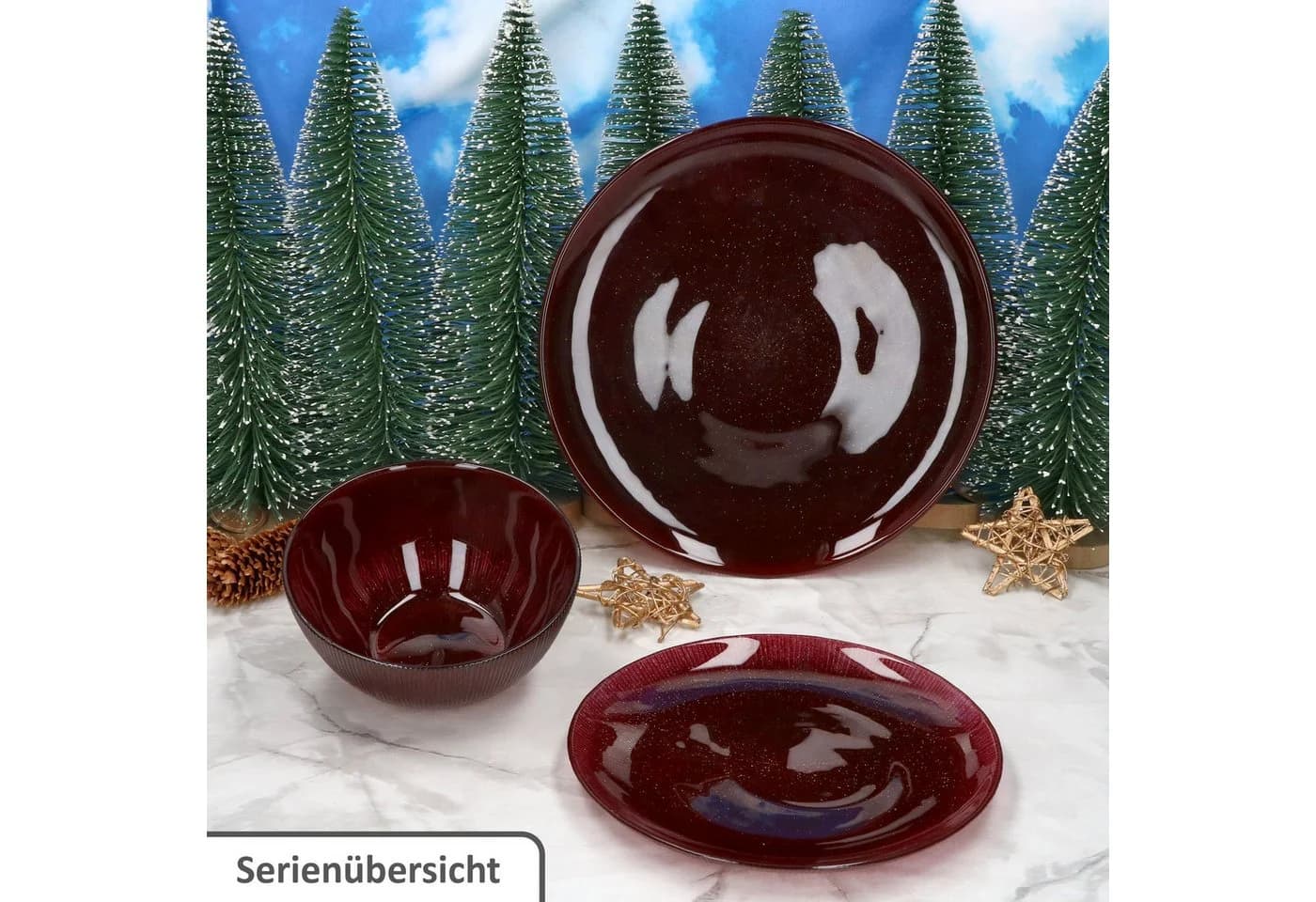 MamboCat Frühstücksteller Suez Rot Glitzer Ø21,2cm - Bild 5
