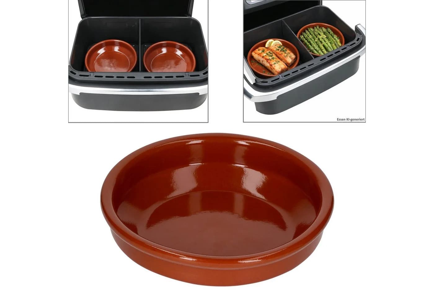 MamboCat 6er Set Airfryer Tonschalen rund braun - Bild 4