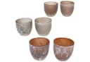 MamboCat Teelichthalter SAMATA 6er Set Glas Beige Braun Grau Bild 1
