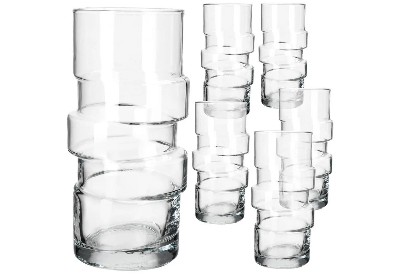 MamboCat Cocktailglas 6er Set Stapel Design Transparent Glas - Bild 3