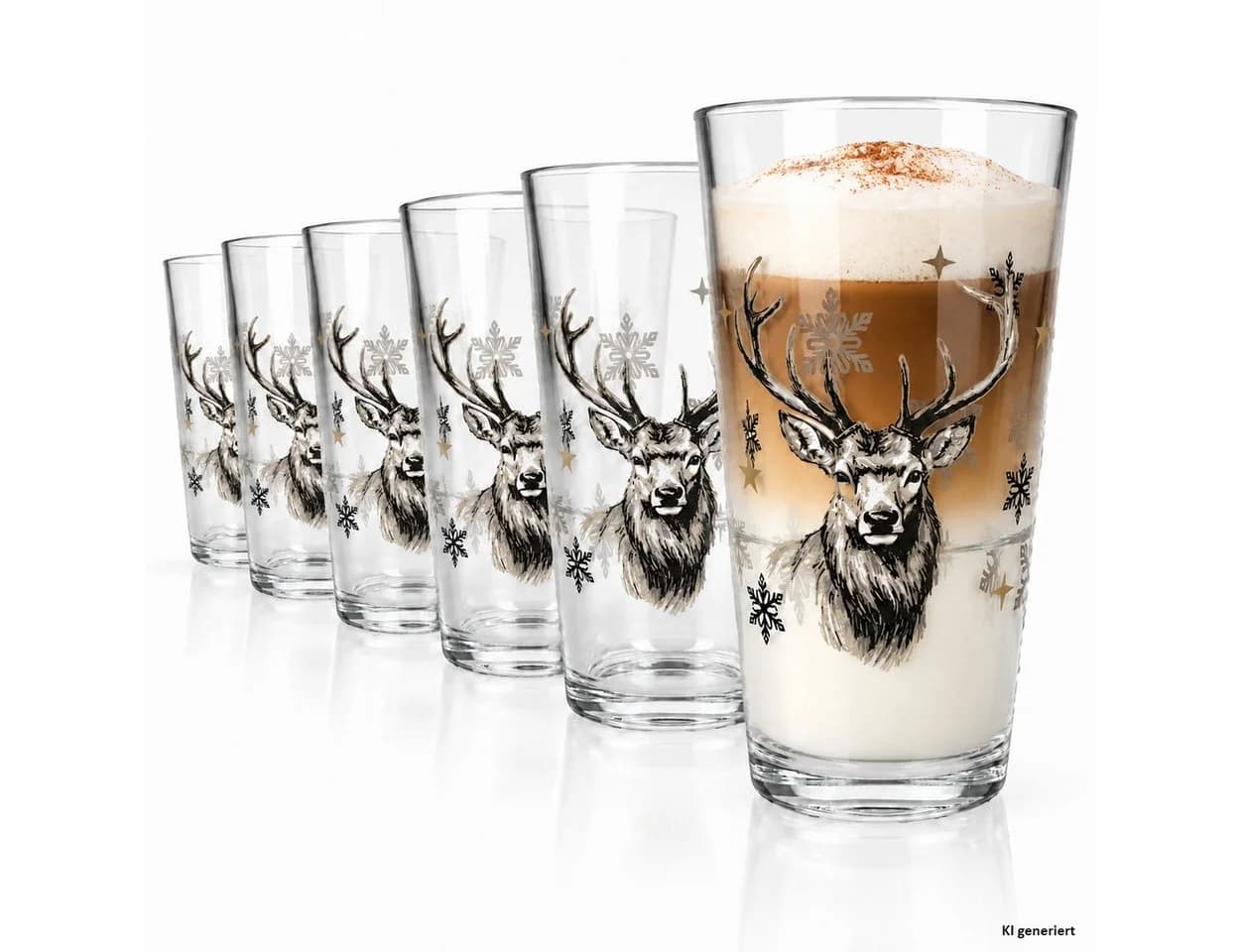 MamboCat Latte-Macchiato-Glas 6er Set Winter Alois Grau/Beige - Bild 2