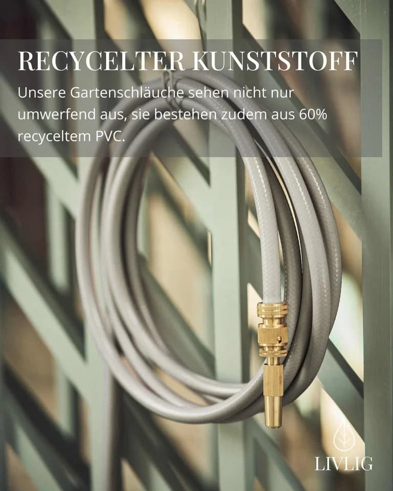 LIVLIG Gartenschlauch 1/2 Zoll Grau Recyceltes PVC - Bild 5