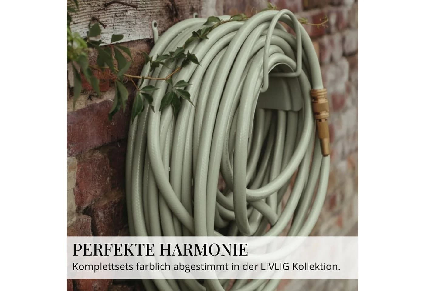 LIVLIG Wandschlauchhalter Grün, Halterung bis 30m, Stahl