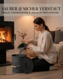 LIVLIG Ascheeimer mit Deckel 12L Schwarz Feuerverzinkter Stahl Bild 4