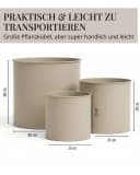 LIVLIG Pflanzkübel 3er-Set mit Untersetzer Ø 25-40 cm Beige Bild 5