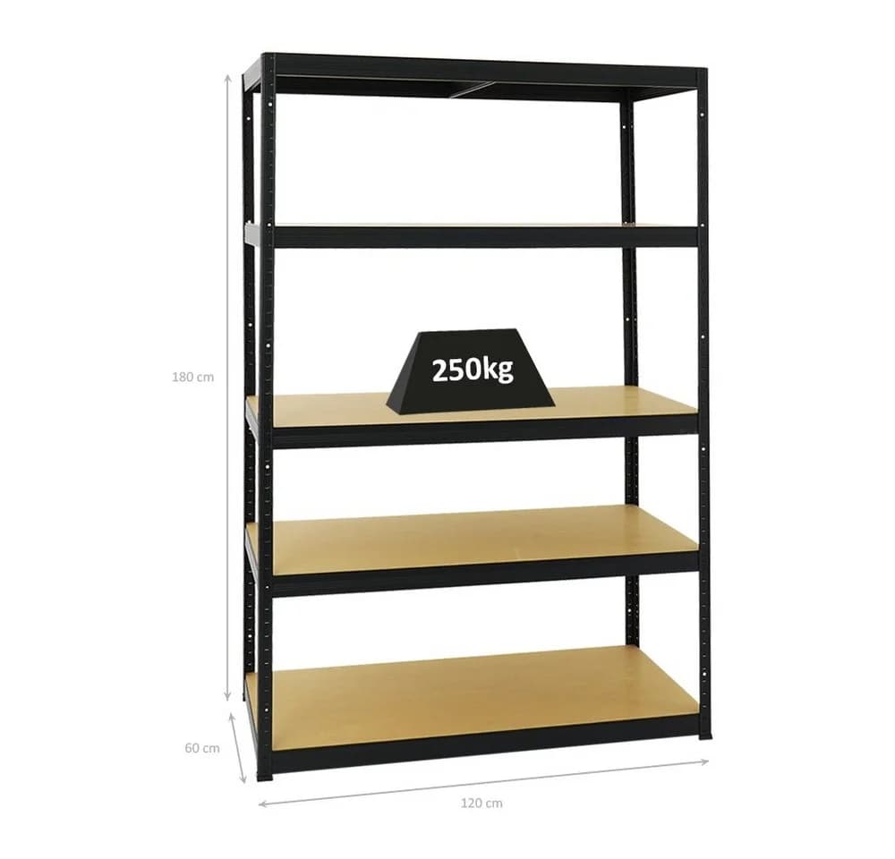 PROREGAL® Schwerlastregal 250kg Schwarz