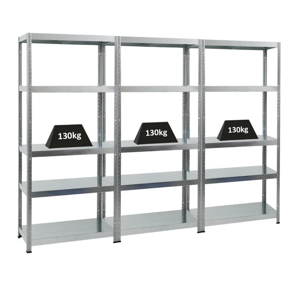 PROREGAL® Schwerlastregal 3-tlg. Stahl Steckregal 130kg Fachlast