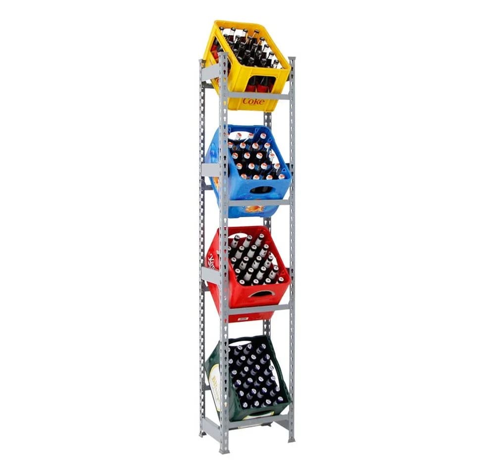 PROREGAL® Getränkekistenregal Stahl Grau 4 Ebenen - Bild 2