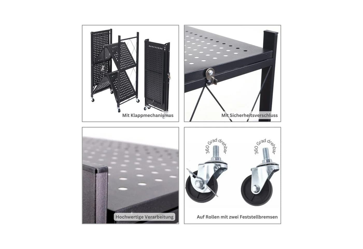 Klappregal aus Metall in Schwarz und Weiß - Bild 4