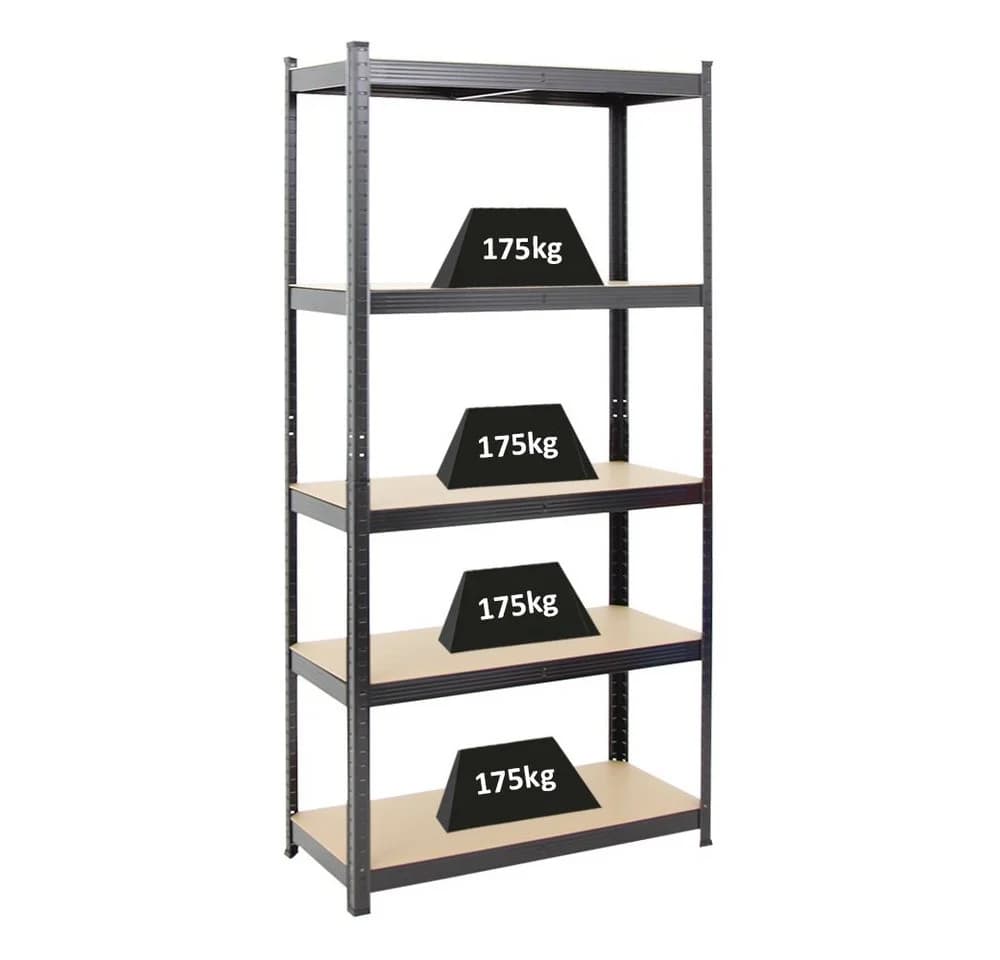 PROREGAL® Schwerlastregal RAGNAR Schwarz 5 Ebenen - Bild 2