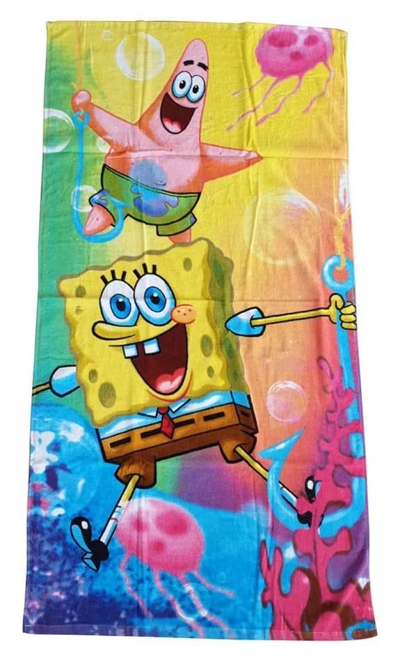 Jerry Fabrics 2er-Set Handtücher SpongeBob & Lilo & Stitch 70x140cm Bunt