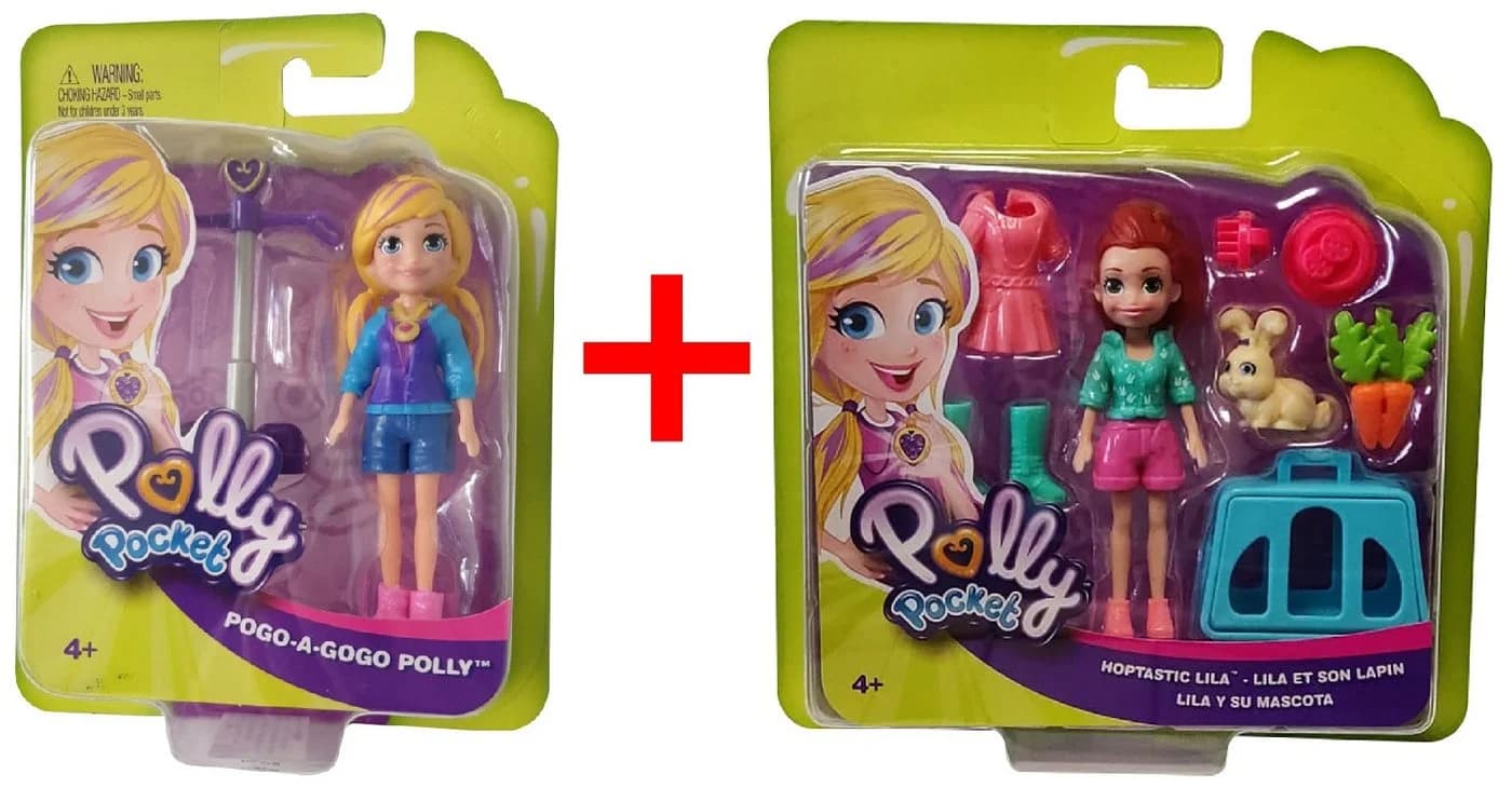 Polly Pocket Stehpuppe 2er-Set Bunt Lila Blau - Bild 2