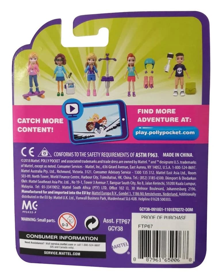 Polly Pocket Stehpuppe 2er-Set Bunt Lila Blau - Bild 3