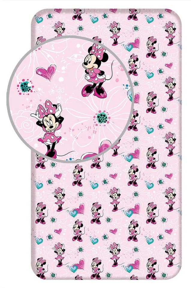 Disney Spannbettlaken 2er-Set Minnie Maus & Prinzessinnen 90x200cm