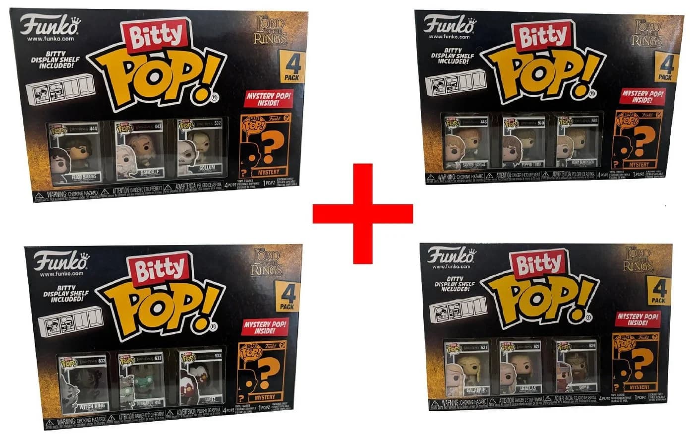 Funko Bitty Pop! Herr der Ringe Figuren, Frodo Gandalf 4 Sets - Bild 2