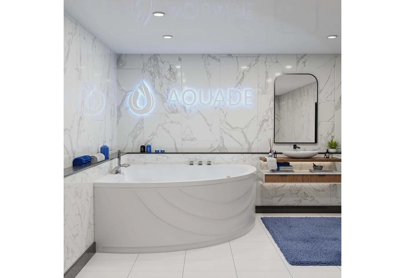 AQUADE Eckbadewanne Kassel Acryl weiß inkl. Garnitur - Bild 5
