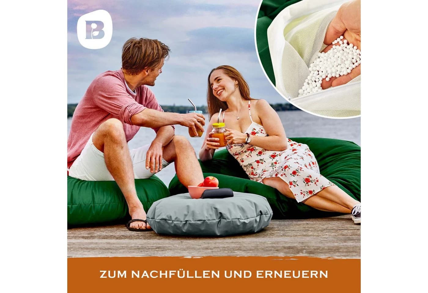 Bonvivre Sitzsack Nachfüllpack EPS Perlen 150 Liter - Kissen-Füllung