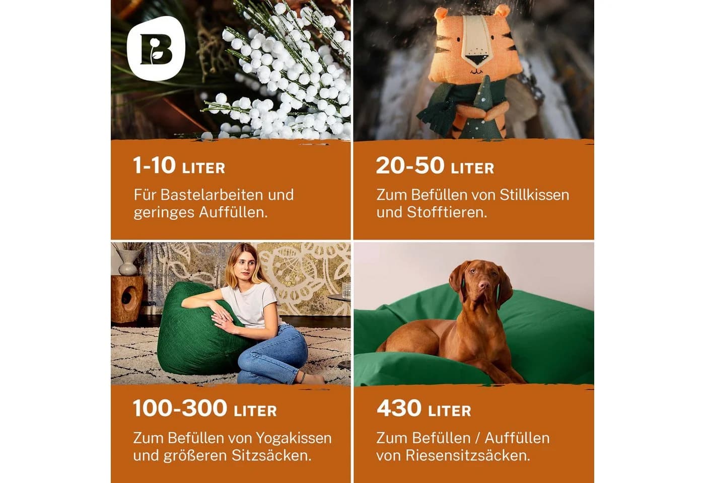 Bonvivre Sitzsack Nachfüllpack EPS Perlen 150 Liter - Kissen-Füllung - Bild 3