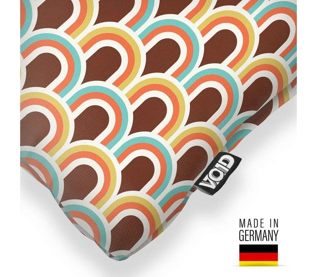 VOID Kissenbezug Retro Grafik Muster Orange Beige Polyester