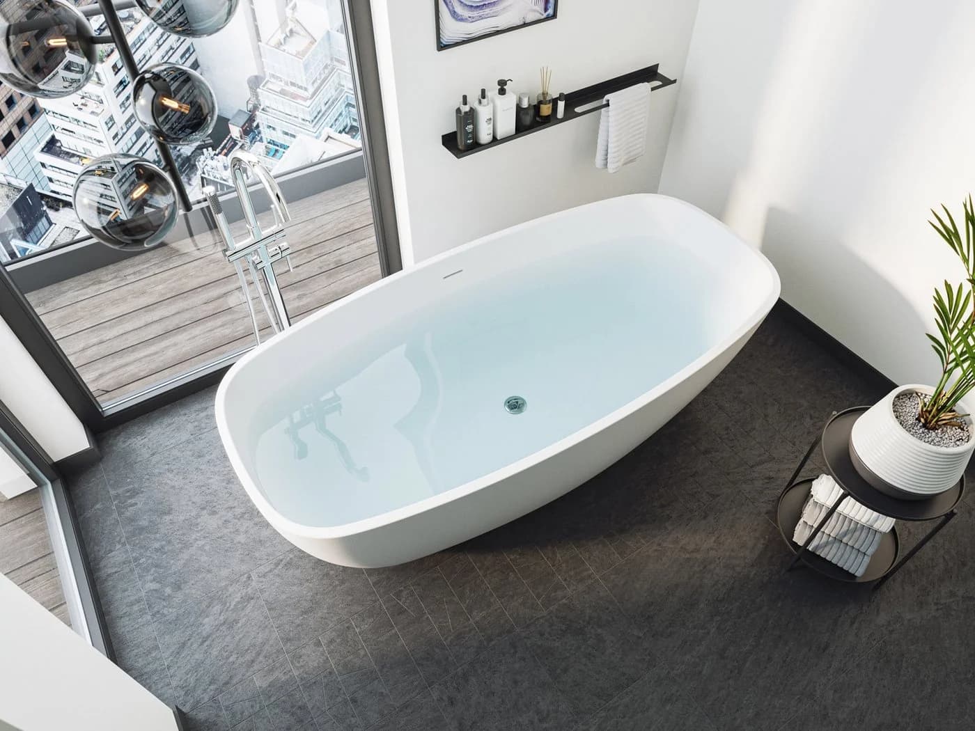 Magnolia Home Freistehende Badewanne Legacy 180 Weiß Matt - Bild 3