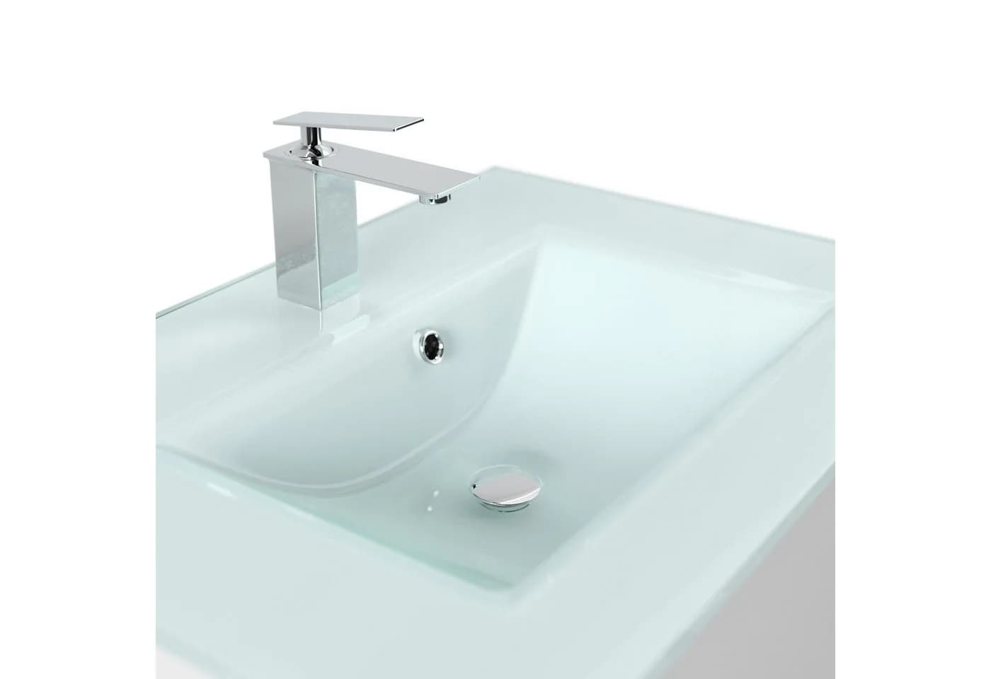 Magnolia Home Badmöbel Lina 70cm mit Glaswaschbecken Weiss Hochglanz - Bild 5