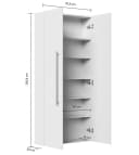 Magnolia Home Hochschrank Slimline 70x150 cm Anthrazit Bild 3