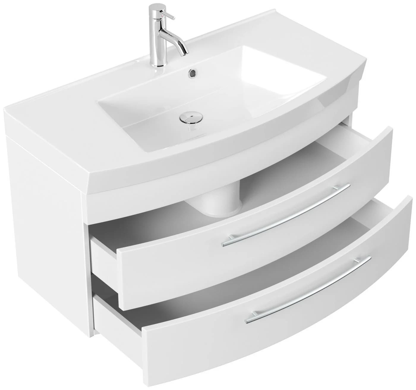 Magnolia Home Waschtisch Badmöbel Bella 100 Weiss matt mit SoftClose