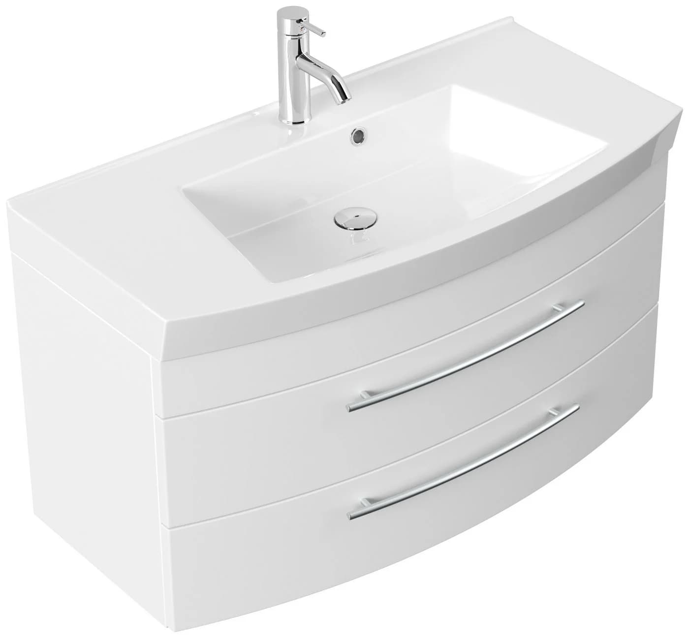 Magnolia Home Waschtisch Badmöbel Bella 100 Weiss matt mit SoftClose - Bild 2