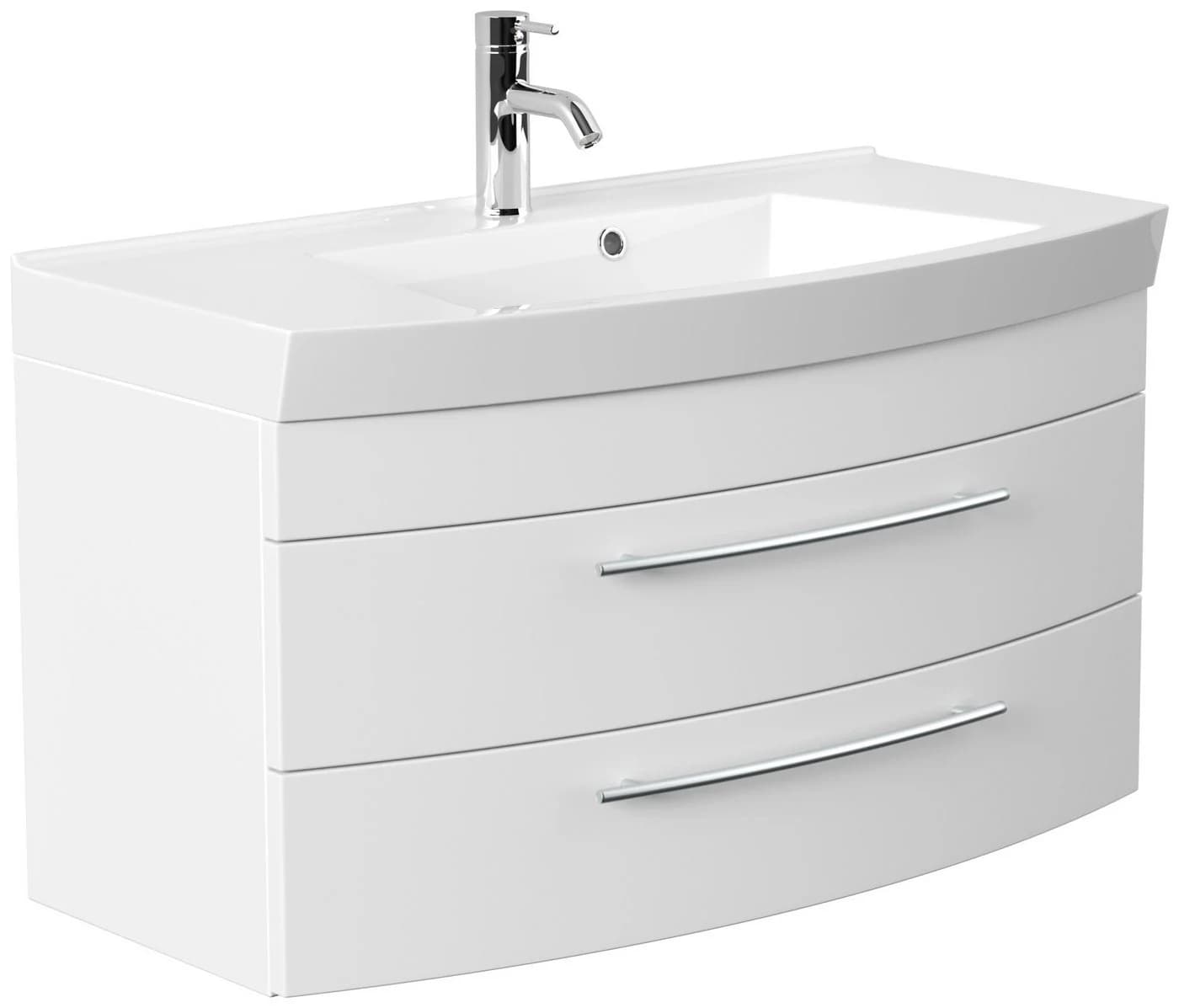 Magnolia Home Waschtisch Badmöbel Bella 100 Weiss matt mit SoftClose - Bild 3