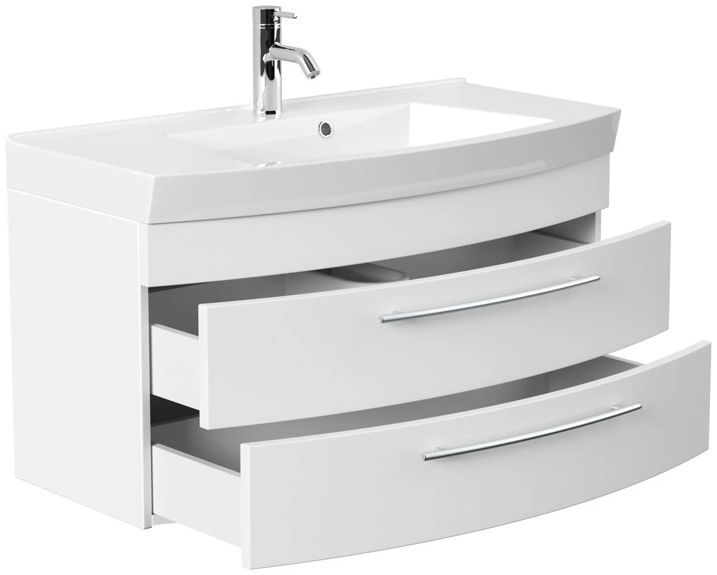 Magnolia Home Waschtisch Badmöbel Bella 100 Weiss matt mit SoftClose - Bild 4