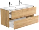 Magnolia Home Doppelwaschtisch Taifun Eiche Gold mit SoftClose Schubladen Bild 1