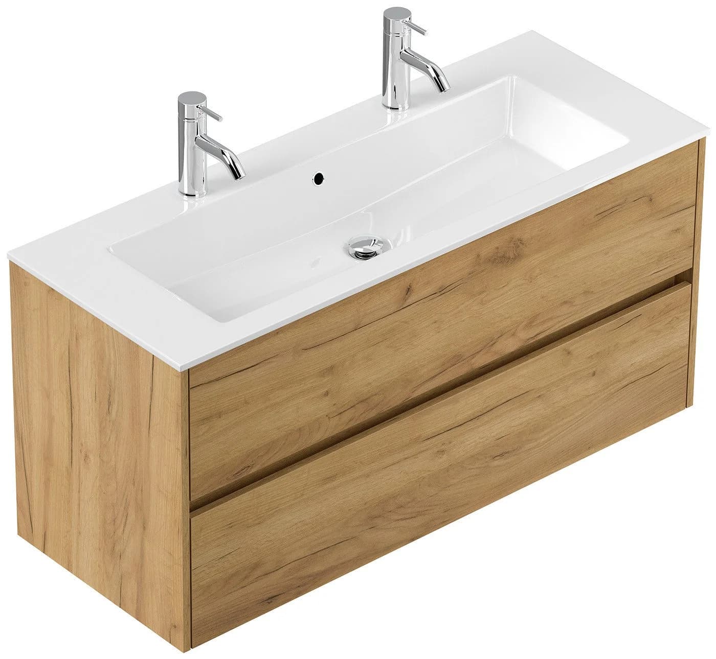 Magnolia Home Doppelwaschtisch Taifun Eiche Gold mit SoftClose Schubladen - Bild 3